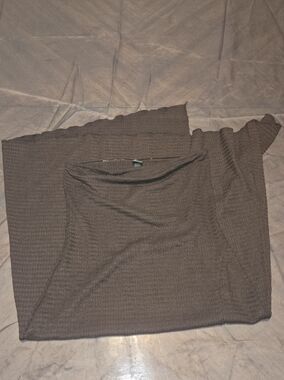 Stretch Rib Knit Skirt in Dark Brown